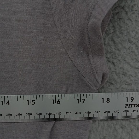 Athleta Dress Womens Small Gray Short Sleeve V Neck Cinched Shirt Dress - Picture 9 of 10